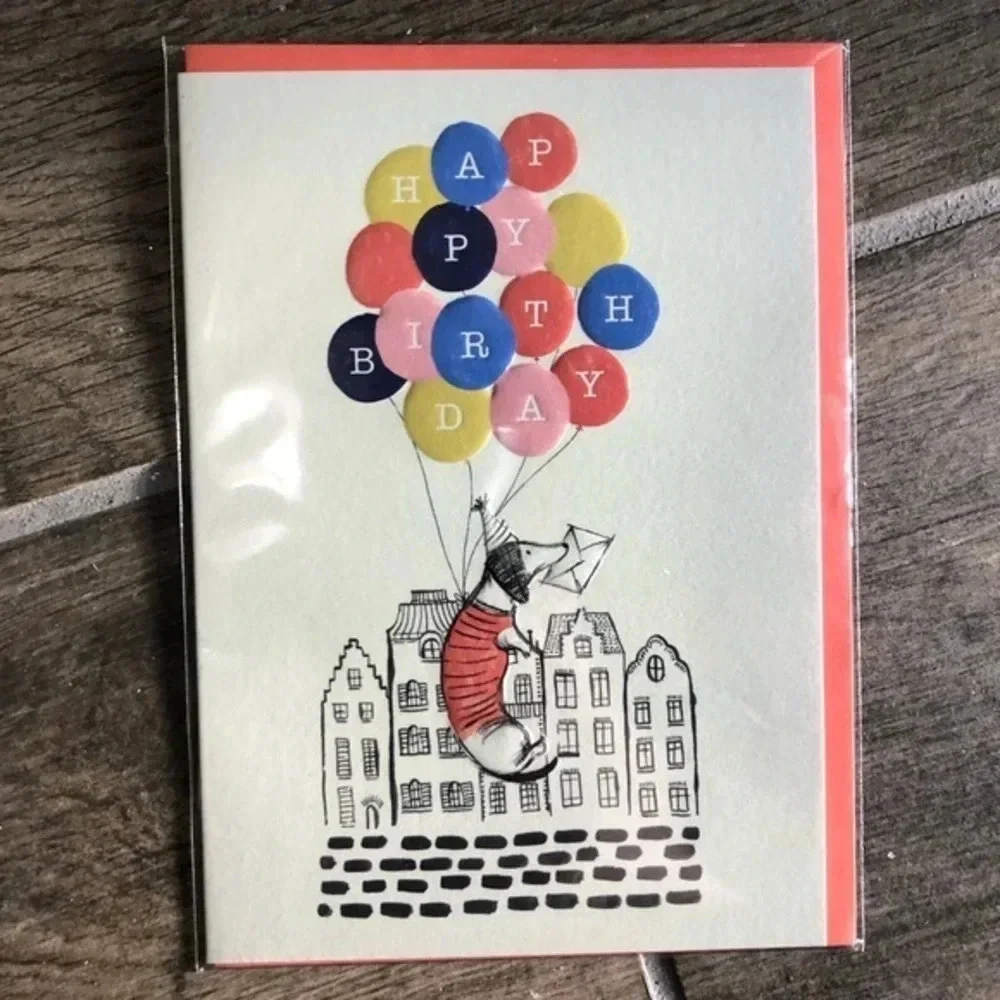 Dachshund birthday gift bag and card bundle